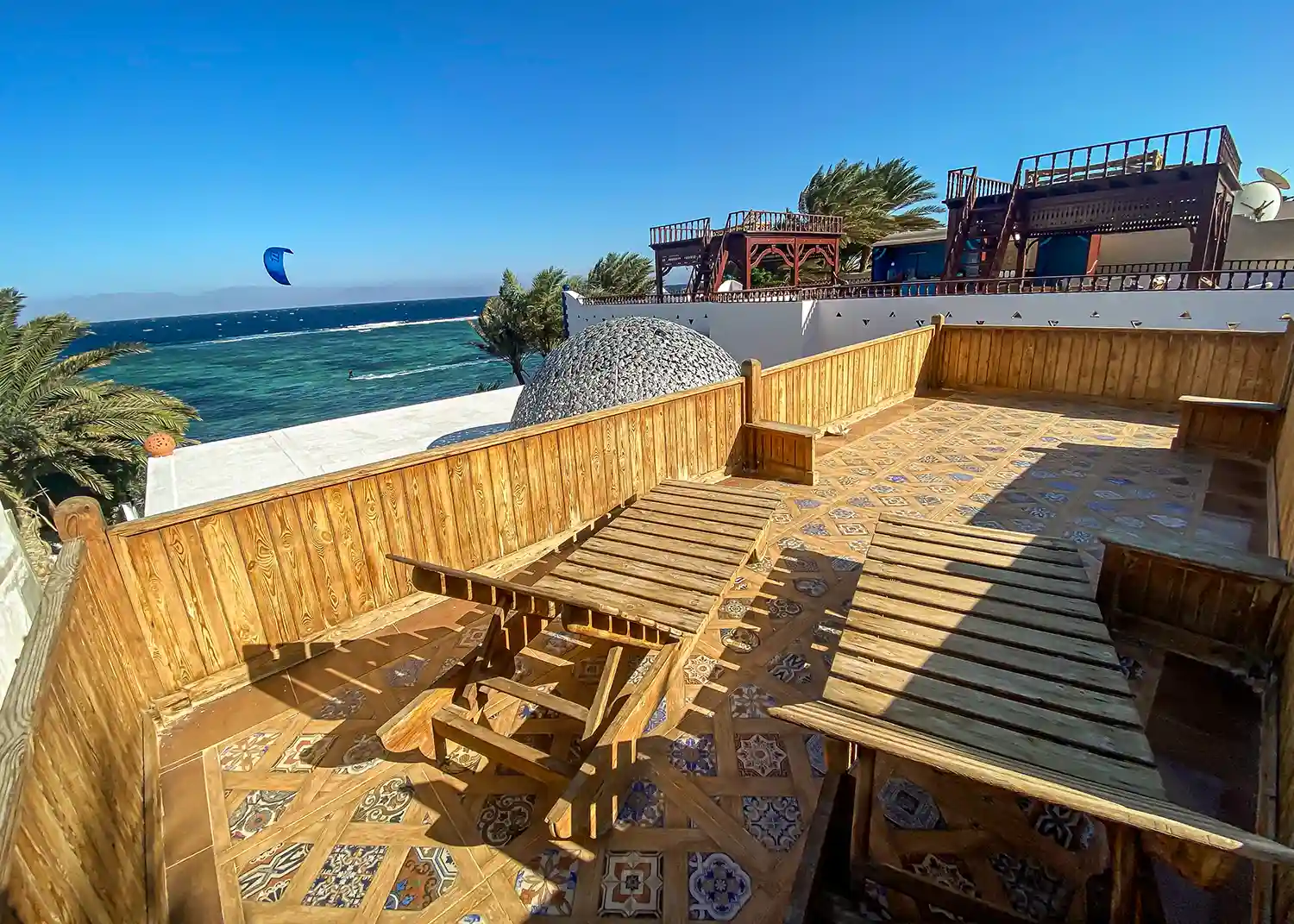 the roof beds with the view