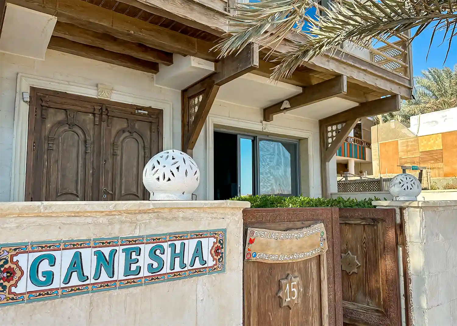 Ganesha Apartment Two – The outdoor area from the entrance